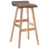 Tabourets de bar lot de 2 taupe tissu 