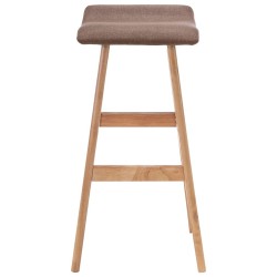 Tabourets de bar lot de 2 taupe tissu 