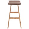 Tabourets de bar lot de 2 taupe tissu 