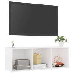 Meuble TV Blanc 107x35x37 cm Bois d’ingénierie 