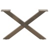 Pieds de table basse en forme de X, 2 pièces, acier naturel, 50 x (30-31) cm 