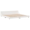 Cadre de lit sans matelas blanc 200x200 cm bois massif de pin 