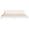 Cadre de lit sans matelas blanc 200x200 cm bois massif de pin 