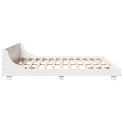 Cadre de lit sans matelas blanc 200x200 cm bois massif de pin 