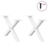 Pieds de table basse en forme de X, 2 pièces, blanc, 50 x (30-31) cm, acier 