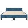 Cadre de lit sans matelas bleu foncé 120x190 cm velours 