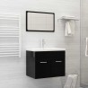 Ensemble de meubles de salle de bain 2 pcs Noir brillant 