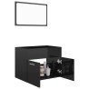 Ensemble de meubles de salle de bain 2 pcs Noir brillant 