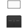 Ensemble de meubles de salle de bain 2 pcs Noir brillant 