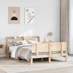 Cadre de lit et tête de lit sans matelas 135x190 cm 