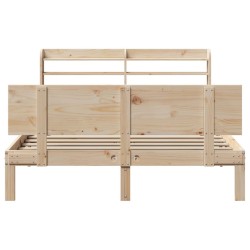 Cadre de lit et tête de lit sans matelas 135x190 cm 