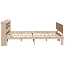 Cadre de lit et tête de lit sans matelas 135x190 cm 