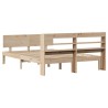 Cadre de lit et tête de lit sans matelas 135x190 cm 