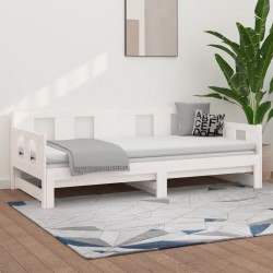 Lit coulissant sans matelas blanc 2x(90x190) cm 
