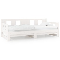 Lit coulissant sans matelas blanc 2x(90x190) cm 