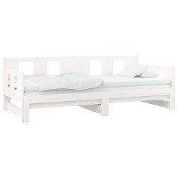 Lit coulissant sans matelas blanc 2x(90x190) cm 