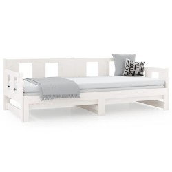 Lit coulissant sans matelas blanc 2x(90x190) cm 