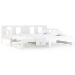 Lit coulissant sans matelas blanc 2x(90x190) cm 