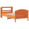 Cadre de lit sans matelas cire marron 75x190 cm bois pin massif 