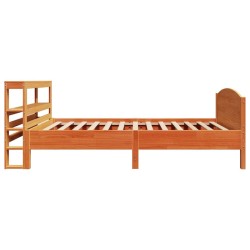 Cadre de lit sans matelas cire marron 75x190 cm bois pin massif 