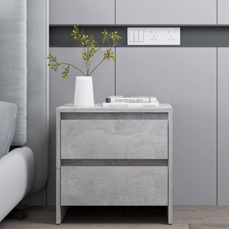 Table de chevet gris béton 45x34,5x44,5 cm bois d’ingénierie Table de chevet gris béton 45x34,5x44,5 cm bois d’ingénierie