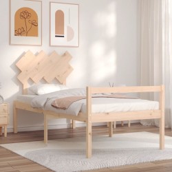 Lit pour personne âgée sans matelas bois massif 