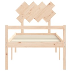 Lit pour personne âgée sans matelas bois massif 