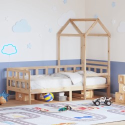Lit de jour avec toit sans matelas 90x190 cm bois massif 