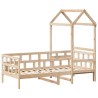 Lit de jour avec toit sans matelas 90x190 cm bois massif 