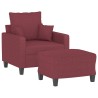 Fauteuil avec repose-pied Rouge bordeaux 60 cm Tissu 