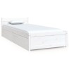 Cadre de lit sans matelas avec tiroirs blanc 