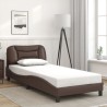 Cadre de lit avec LED sans matelas marron 90x200 cm 