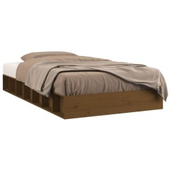 Cadre de lit sans matelas marron miel 75x190 cm bois massif 