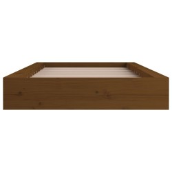 Cadre de lit sans matelas marron miel 75x190 cm bois massif 