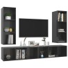 Meubles TV muraux 4 pcs Gris brillant Bois d'ingénierie 