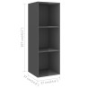 Meubles TV muraux 4 pcs Gris brillant Bois d'ingénierie 