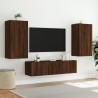 Unités murales TV avec LED 4 pcs chêne marron bois d'ingénierie 