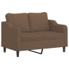 Canapé à 2 places Marron 120 cm Tissu 
