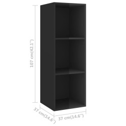 Meubles TV muraux 4 pcs Noir brillant Bois d'ingénierie 