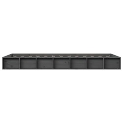 Cadre de lit sans matelas gris 75x190 cm bois massif 