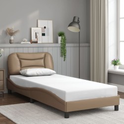 Cadre de lit avec lumières LED cappuccino 90x190 cm similicuir 