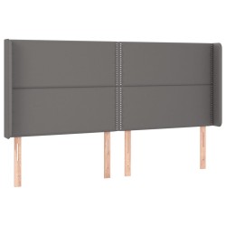 Tête de lit avec oreilles Gris 163x16x118/128 cm Similicuir 