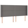 Tête de lit avec oreilles Gris 163x16x118/128 cm Similicuir 
