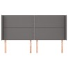 Tête de lit avec oreilles Gris 163x16x118/128 cm Similicuir 