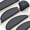 Tapis de marches d'escalier 15 pcs Gris foncé et bleu 56x17x3cm 