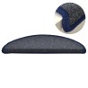 Tapis de marches d'escalier 15 pcs Gris foncé et bleu 56x17x3cm 