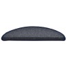 Tapis de marches d'escalier 15 pcs Gris foncé et bleu 56x17x3cm 