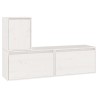 Meubles TV 3 pcs Blanc Bois massif de pin 