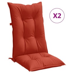 Coussins de chaise à dossier haut lot de 2 rouge mélangé tissu 