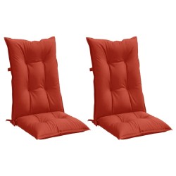 Coussins de chaise à dossier haut lot de 2 rouge mélangé tissu 